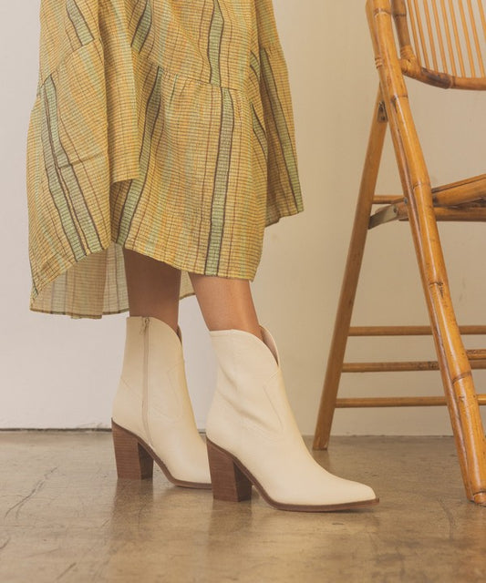 OASIS SOCIETY Harmony - Two Panel Western Booties BEIGE booties