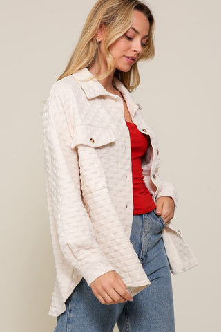 Long Sleeve Quilted Button Down Jacket jacket