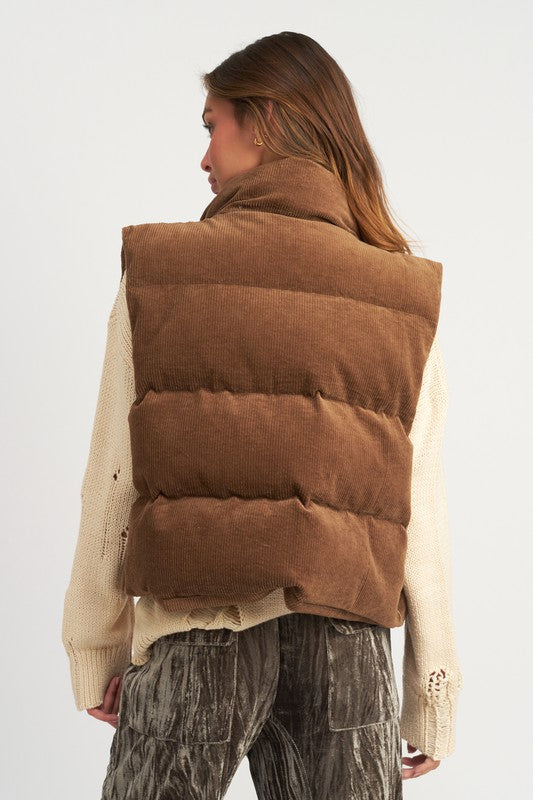 Corduroy Puffer Vest vest