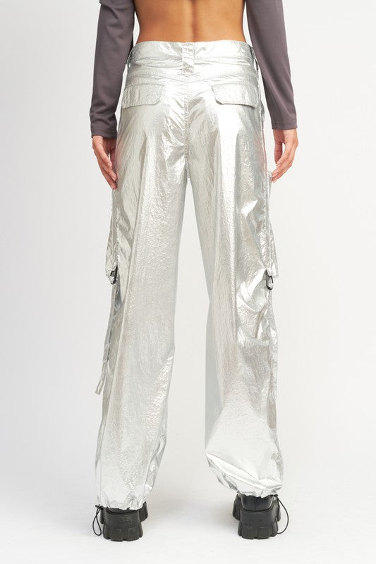 Metallic Cargo Pants Pants