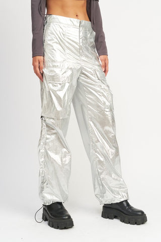 Metallic Cargo Pants Pants