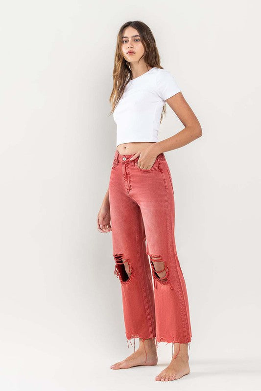 90s Vintage Crop Flare Jeans Jeans