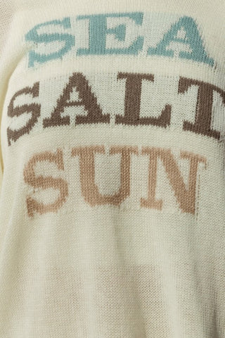 Round Neck Long Sleeve Sea Salt Sun Sweater Sweater
