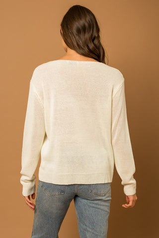 Round Neck Long Sleeve Sea Salt Sun Sweater Sweater