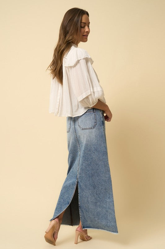 High Rise Flared Maxi Skirt Skirt