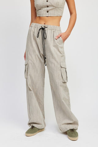 Striped cargo pants NATURAL Pants