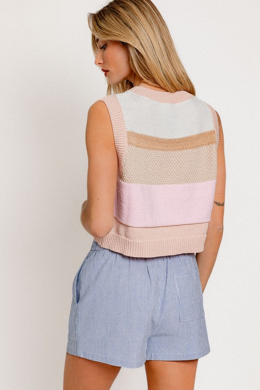 Round Neck Sweater Vest top