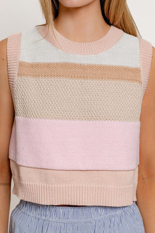 Round Neck Sweater Vest top