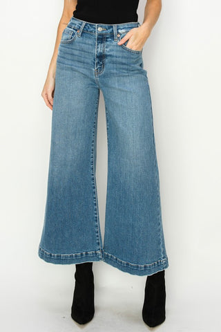 High Rise Crop Palazzo Denim Pants Denim pants