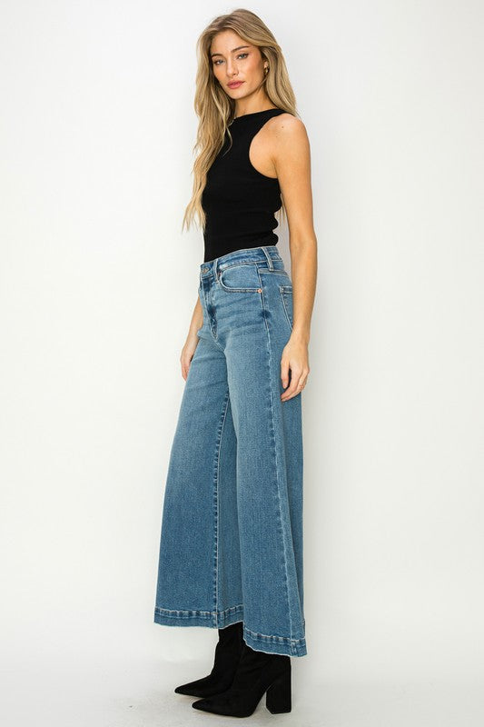 High Rise Crop Palazzo Denim Pants Denim pants