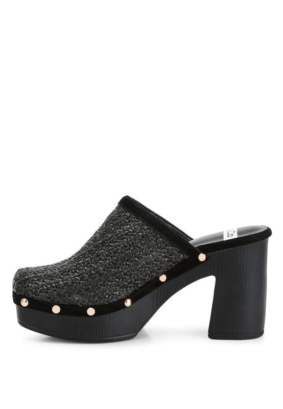 Jeydena Raffia Platform Clogs clogs