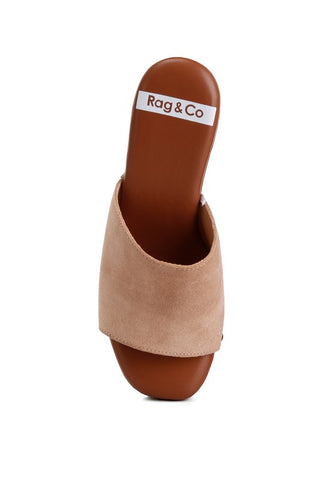 Cartera Suede High Block Heel Mules mules