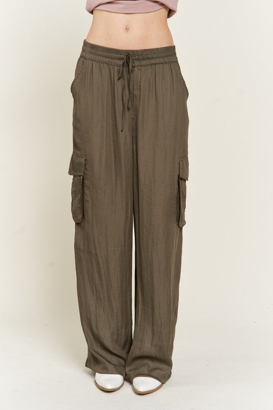 Satin Cargo Pants Pants