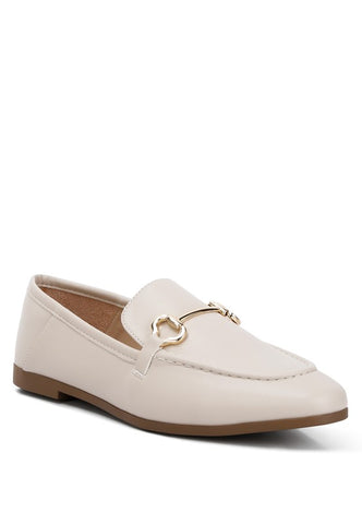 Finola Horsebit Embellished Loafers Ecru loafers