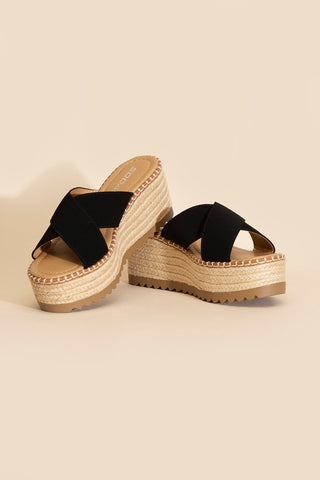 Platform Slide Sandals BLACK Sandals