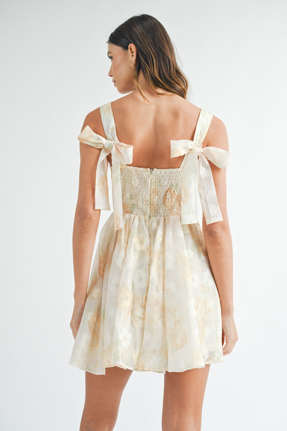 MABLE Textured Floral Corset Mini Dress Dress