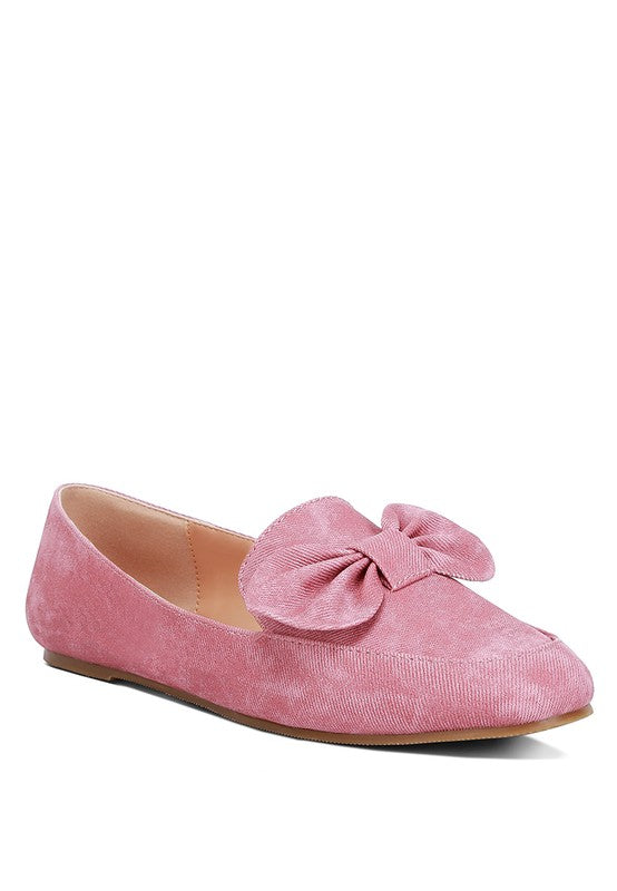 Waveney Bow Embellished Loafers Pink loafers