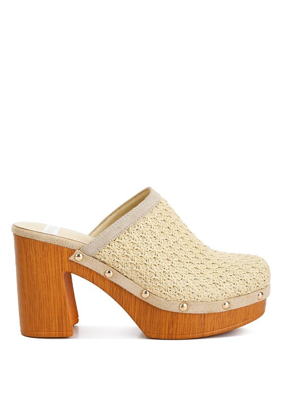 Jeydena Raffia Platform Clogs clogs