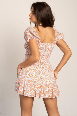 Puff Sleeve Mini Dress with Smocking Dress