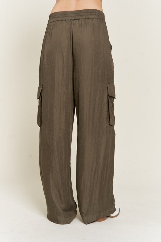 Satin Cargo Pants Pants