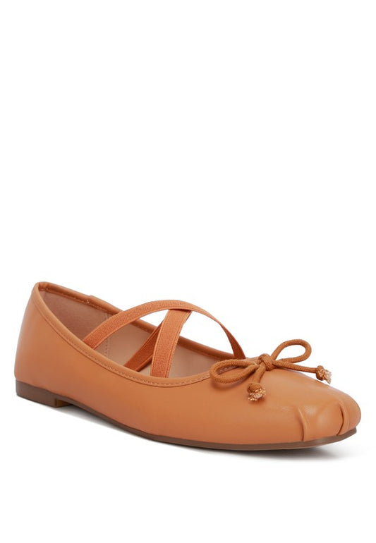 Leina Recycled Faux Leather Ballet Flats Tan flats