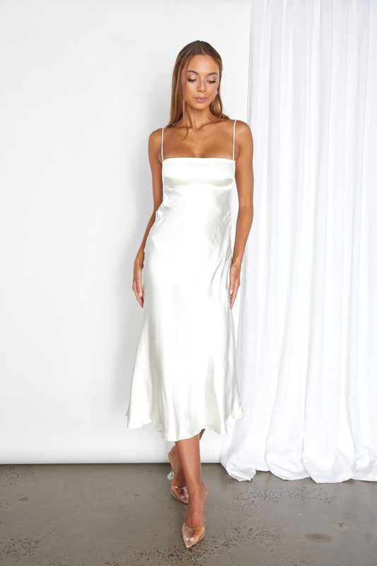 Satin Cami Midi Dress Dresses