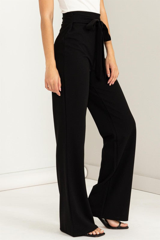 Seeking Sultry High-Waisted Tie Front Flared Pants Pants