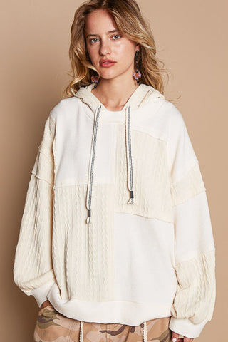 POL Exposed Seam Hooded Knit Top Top