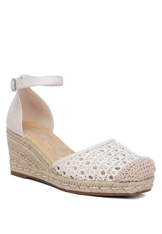 Mason Pin Buckle Wedge Heel Espradilles White espadrilles