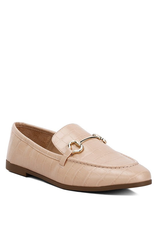 Finola Horsebit Embellished Loafers Camel loafers