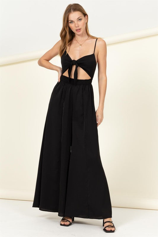 Remember Me Front Sash Cutout Jumpsuit Romper