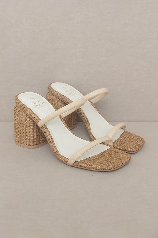 D-MARGARET-RAFFIA, HIGH HEEL, MULES BUTTER Sandals