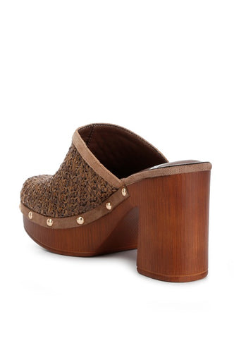 Jeydena Raffia Platform Clogs clogs