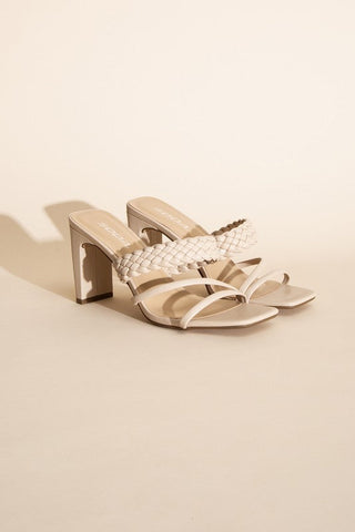 CARMEN-S BRAIDED STRAP SANDAL HEELS NUDE