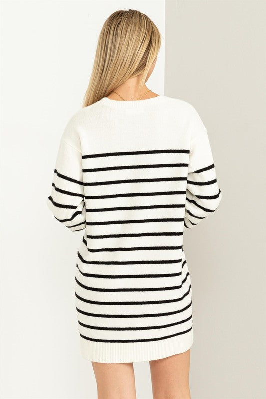 Casually Chic Striped Sweater Dress Dress