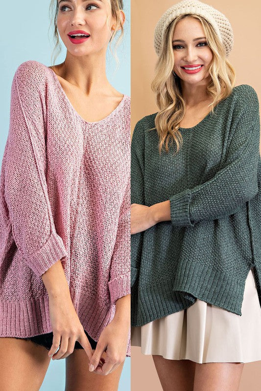 Crew Neck Knit Sweater Top