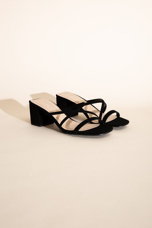 CRIMP-S MULE SANDAL HEELS BLACK