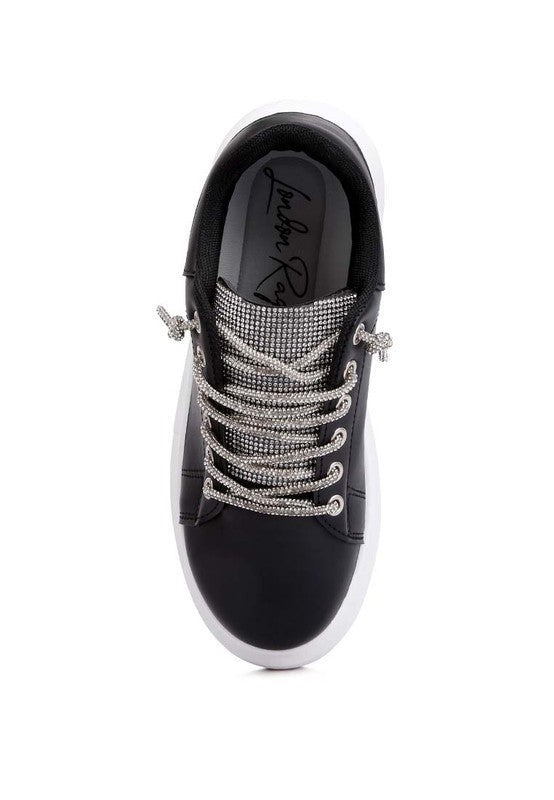 Jaxen Rhinestones Lace Up Sneakers sneakers