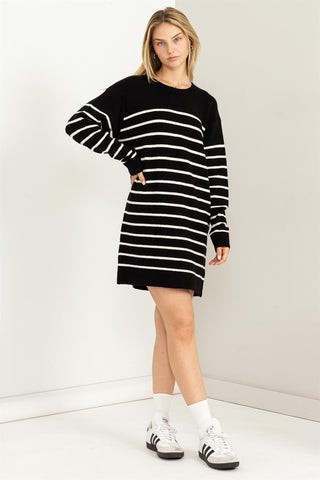 Casually Chic Striped Sweater Dress Dress