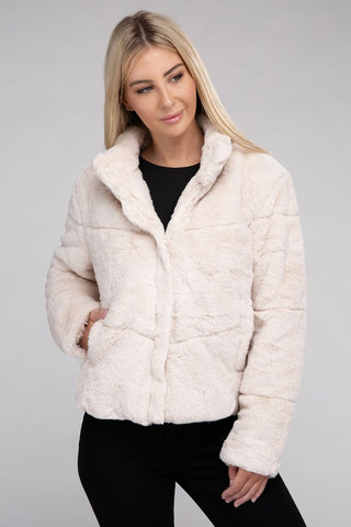 Fluffy Zip-Up Sweater Jacket Jacket