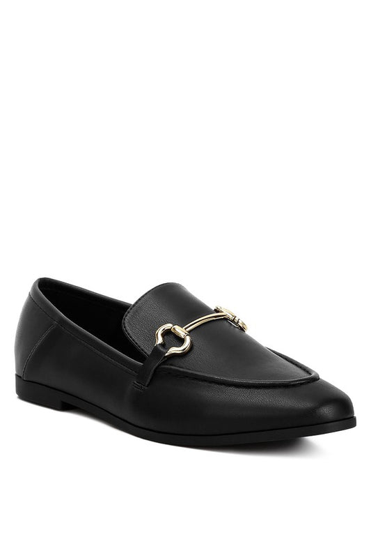 Finola Horsebit Embellished Loafers Black loafers