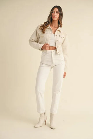 Embroidered Quilted Cropped Jacket Jacket