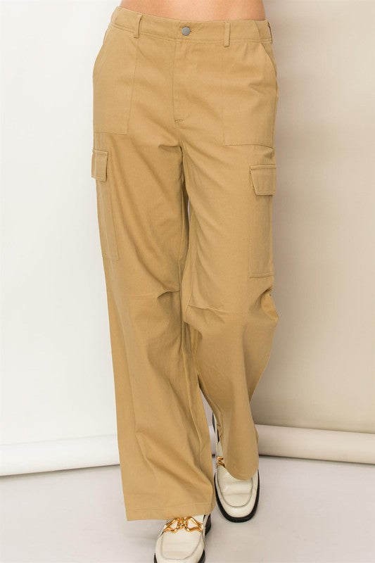 Weekend Chiller High Waist Cargo Pants KHAKI Pants