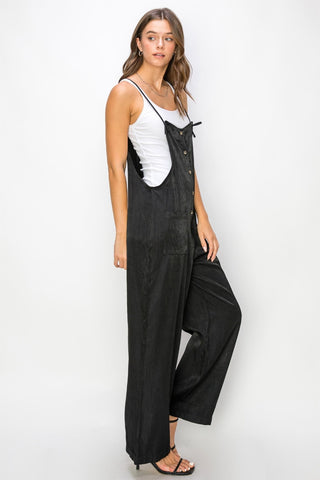 HYFVE Half Button Sleeveless Straight Jumpsuit jummpsuit