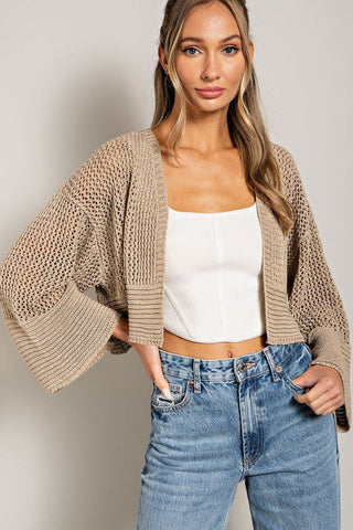 Eyelet knit cardigan cardigan