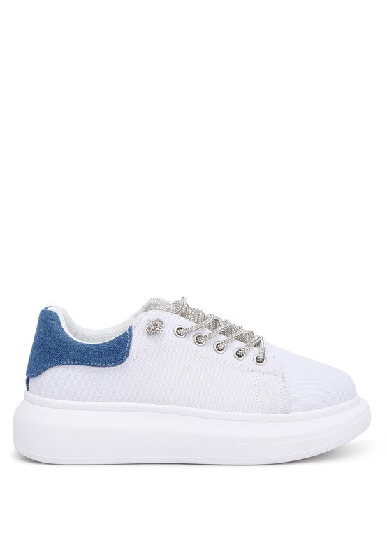 Jaxen Rhinestones Lace Up Sneakers sneakers