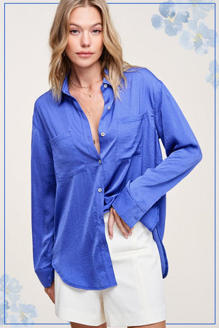 Classic Shirt Top ROYAL BLUE Top