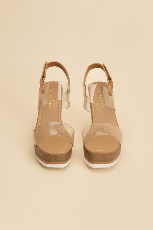 INTEND-S CLEAR WEDGE HEELS