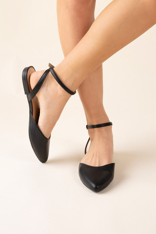 LINDEN-S ANKLE STRAP FLATS