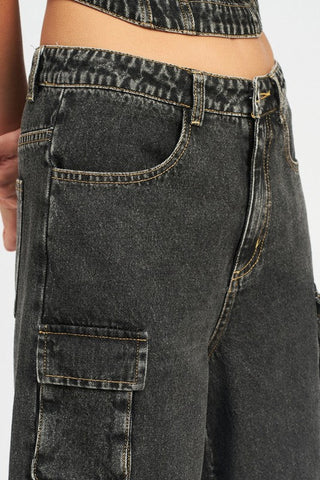 Low Rise Cargo Denim Pants Denim pants